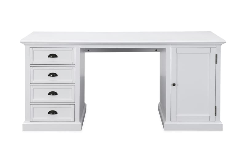 Hampton Skrivbord 170 cm med Förvaring 4 Lådor + Skåp - Vit - Möbler - Bord & matgrupper - Kontorsbord - Skrivbord