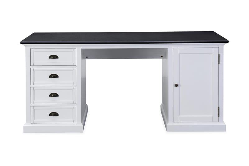 Hampton Skrivbord 170 cm med Förvaring 4 Lådor + Skåp - Vit Mahogny/Svart - Möbler - Bord & matgrupper - Kontorsbord - Skrivbord