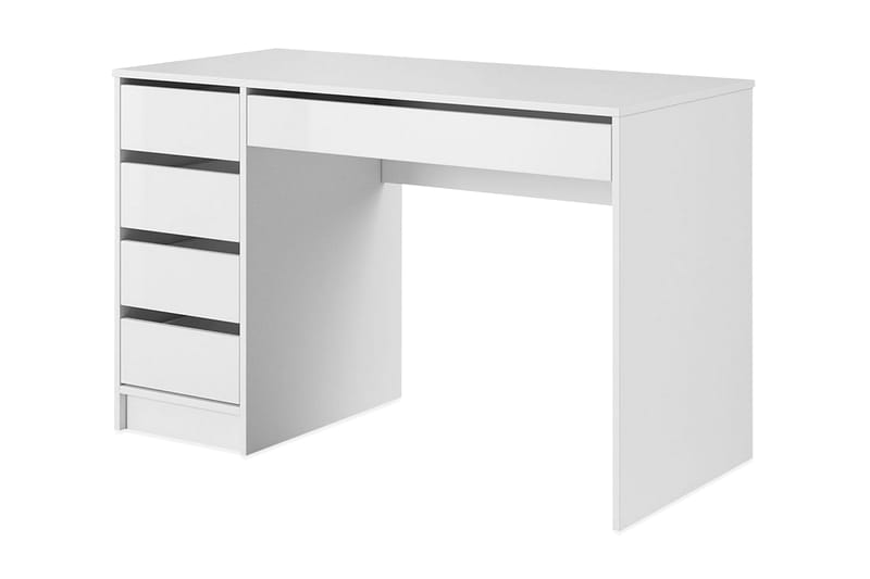 Harland Skrivbord 120 cm med Förvaring 5 Lådor - Vit/Vit Högglans - Möbler - Bord & matgrupper - Kontorsbord - Skrivbord - Hörnskrivbord