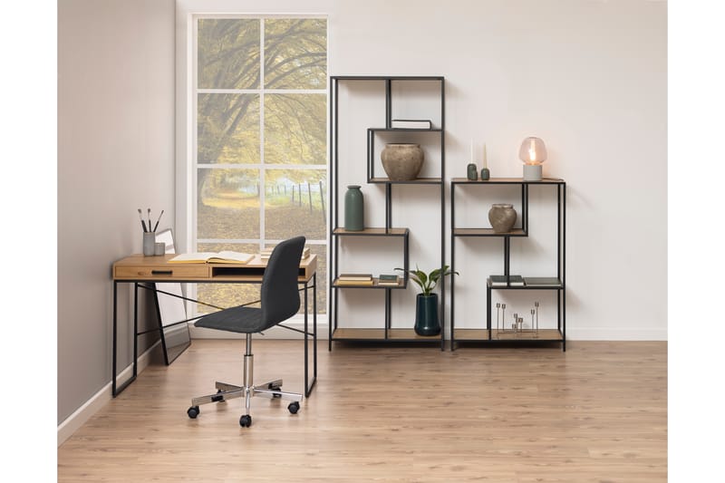 Hasslevik Skrivbord 110 cm med Förvaring Låda - Natur/Svart - Möbler - Bord & matgrupper - Kontorsbord - Skrivbord
