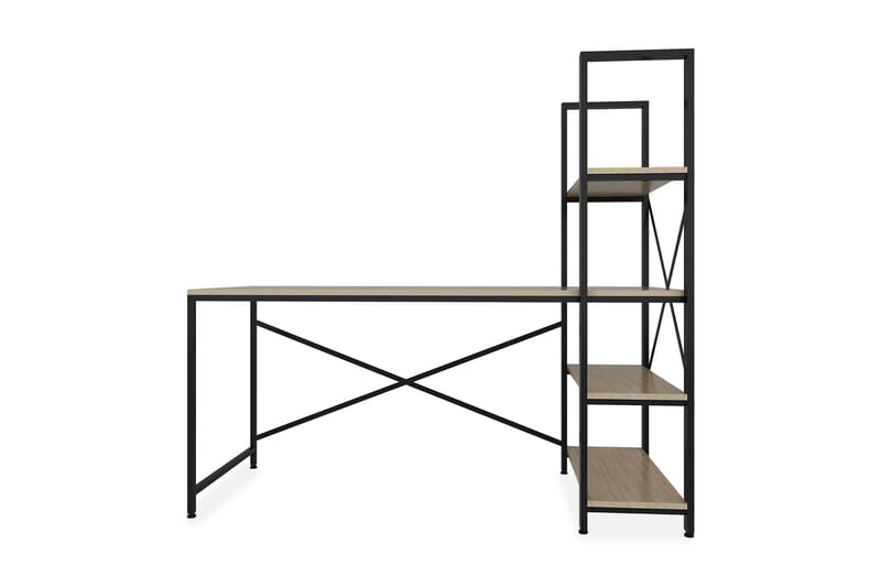 Hejde Skrivbord 160 cm med Förvaring Hyllor - Brun/Svart - Möbler - Bord & matgrupper - Kontorsbord - Skrivbord