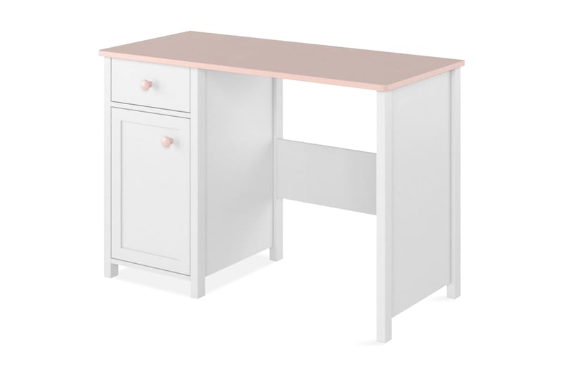 Hilts Skrivbord 110 cm med Förvaring Låda + Skåp - Vit/Rosa - Möbler - Bord & matgrupper - Kontorsbord - Skrivbord