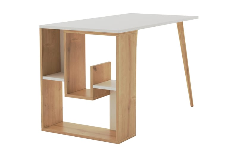 Homitis Skrivbord 120x72,8x120 cm med förvaring - Vit - Möbler - Bord & matgrupper - Kontorsbord - Skrivbord