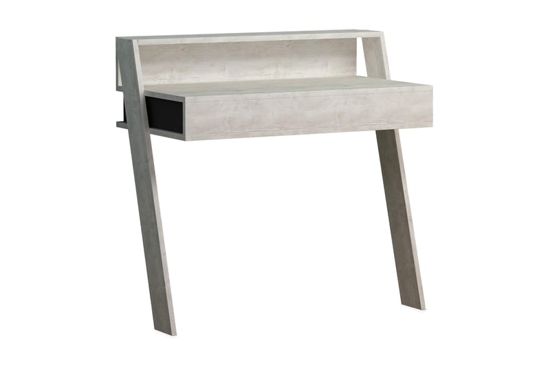 Homitis Väggskrivbord 94 cm med Förvaring Låda + Hylla - Mörkgrå/Vit - Möbler - Bord & matgrupper - Kontorsbord - Skrivbord