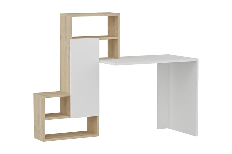 Ikatan Skrivbord 139 cm med Förvaring Hyllor + Skåp - Vit/Natur - Möbler - Bord & matgrupper - Kontorsbord - Skrivbord