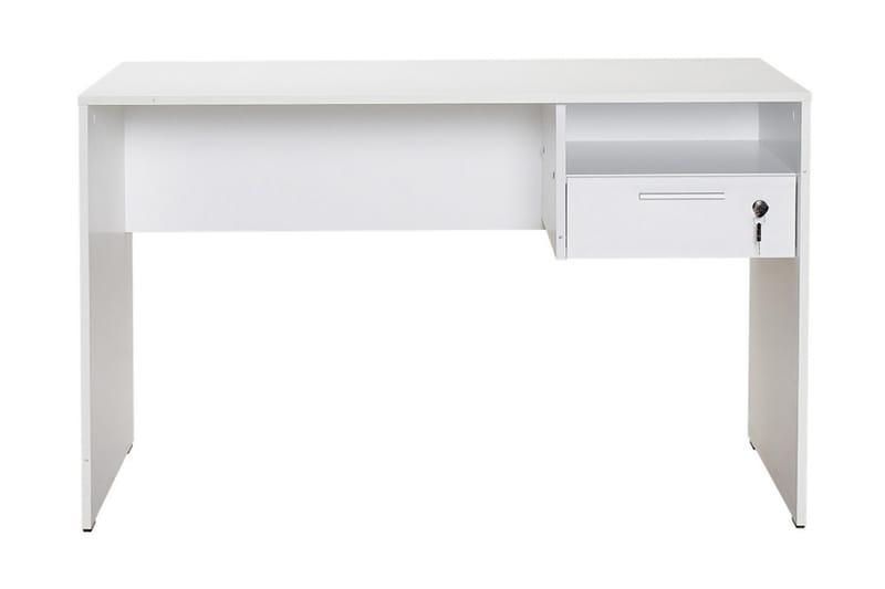 Irbene Skrivbord 120 cm med Förvaring Hyllor + Låsbar Låda - Vit - Inredning - Speglar - Väggspegel