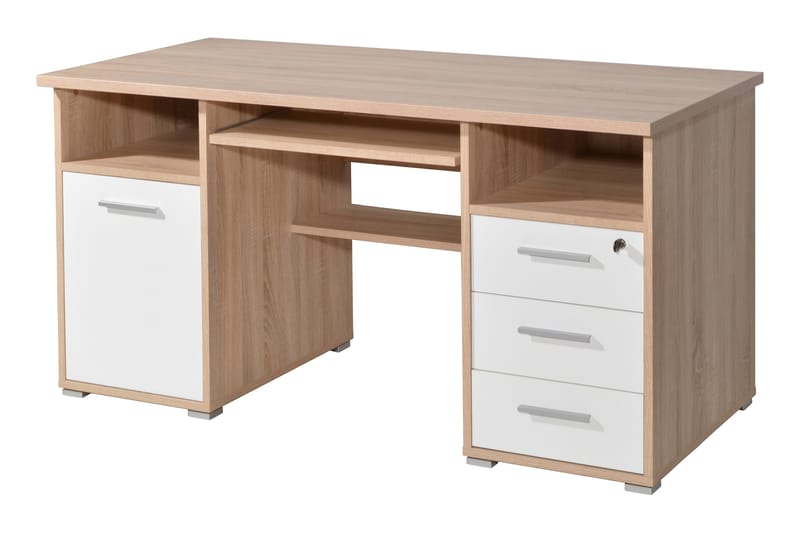 Irvine Skrivbord 145 cm med Förvaring - Ekfärg/Vit - Möbler - Bord & matgrupper - Kontorsbord - Skrivbord