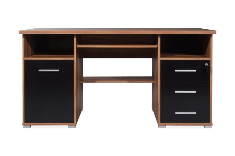Irvine Skrivbord 145 cm med Förvaring - Valnötsbrun/Svart - Möbler - Bord & matgrupper - Kontorsbord - Skrivbord