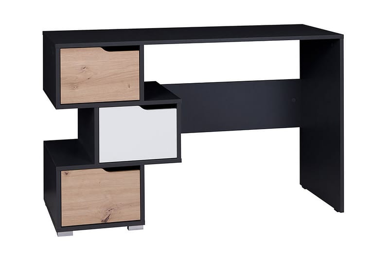 Iwena Skrivbord 120 cm med Förvaring 3 Lådor - Svart/Beige/Vit - Möbler - Bord & matgrupper - Kontorsbord - Skrivbord