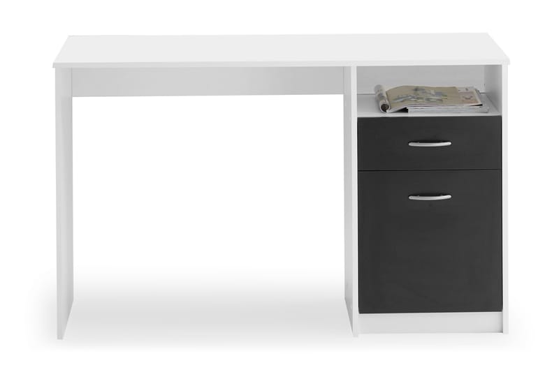 Jackson Skrivbord 123 cm med Förvaring Hylla + Låda + Skåp - Vit/Svart - Möbler - Bord & matgrupper - Kontorsbord - Skrivbord