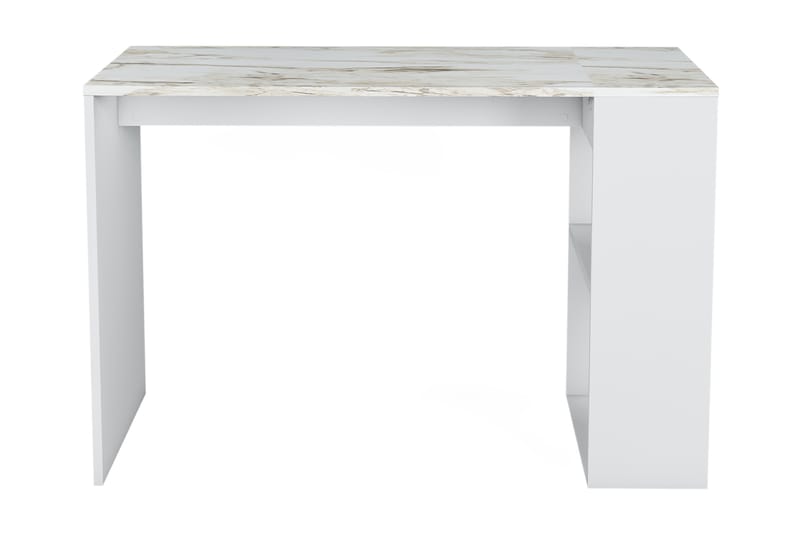 Karakum Skrivbord 112 cm med Förvaring Hylla Marmormönster - Vit - Möbler - Bord & matgrupper - Kontorsbord - Skrivbord