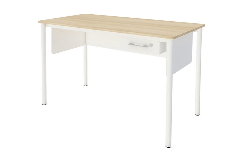 Kergonan Skrivbord 140 cm med Förvaring Låda - Akacia/Vit - Möbler - Bord & matgrupper - Kontorsbord - Skrivbord