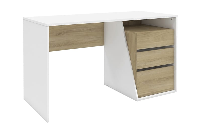 Korsgaard Skrivbord 127 med Förvaring Hylla + 3 Lådor - Brun/Vit - Möbler - Bord & matgrupper - Kontorsbord - Skrivbord