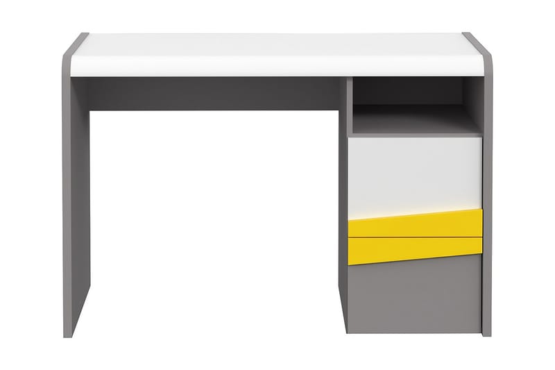 Koziakas Skrivbord 110 cm - Grå/Vit/Gul - Möbler - Bord & matgrupper - Kontorsbord - Skrivbord