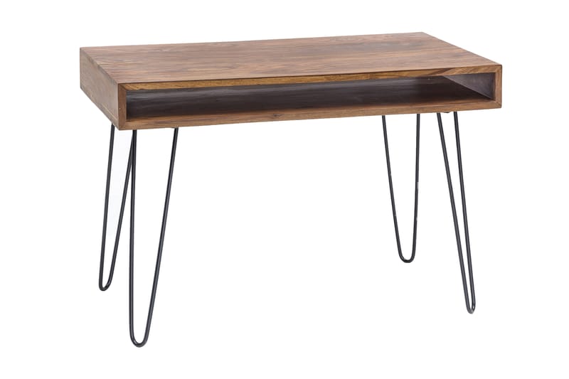 Langner Skrivbord 110 cm med Förvaring Hylla - Massivt Trä/Svart - Möbler - Bord & matgrupper - Kontorsbord - Skrivbord
