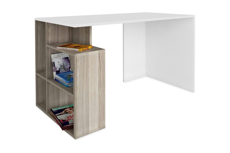 Laracha Skrivbord 120 cm med Förvaring Hyllor - Vit - Förvaring - Klädförvaring - Garderob & garderobssystem