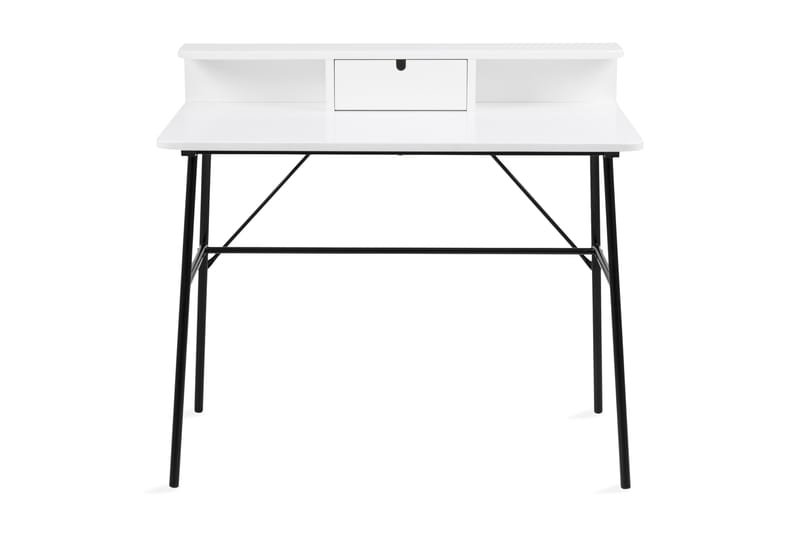 Lisemo Skrivbord 100 cm med Förvaring Låda + Hylla - Vit/Svart - Möbler - Bord & matgrupper - Kontorsbord - Skrivbord