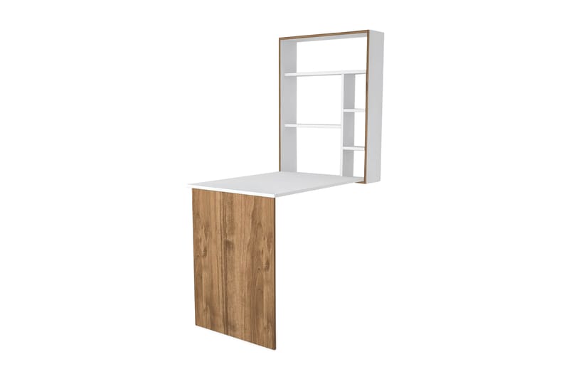 Magicbox Skrivbord 77 cm med Förvaring Hyllor Vit/Brun - Homemania - Möbler - Bord & matgrupper - Kontorsbord - Skrivbord