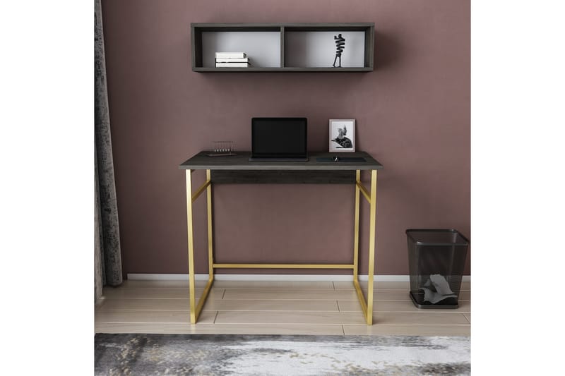 Malem Skrivbord 60x75x90 cm - Guld/Antracit - Möbler - Bord & matgrupper - Kontorsbord - Skrivbord