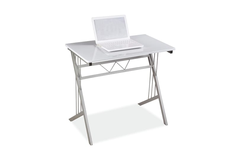 Mecito Skrivbord 80 cm - Vit/Silver - Möbler - Bord & matgrupper - Kontorsbord - Skrivbord