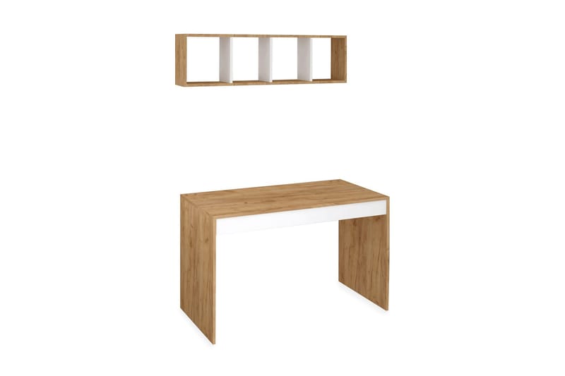 Mod Design Skrivbord 120 cm med Förvaring Vägghylla - Trä/Vit - Möbler - Bord & matgrupper - Kontorsbord - Skrivbord