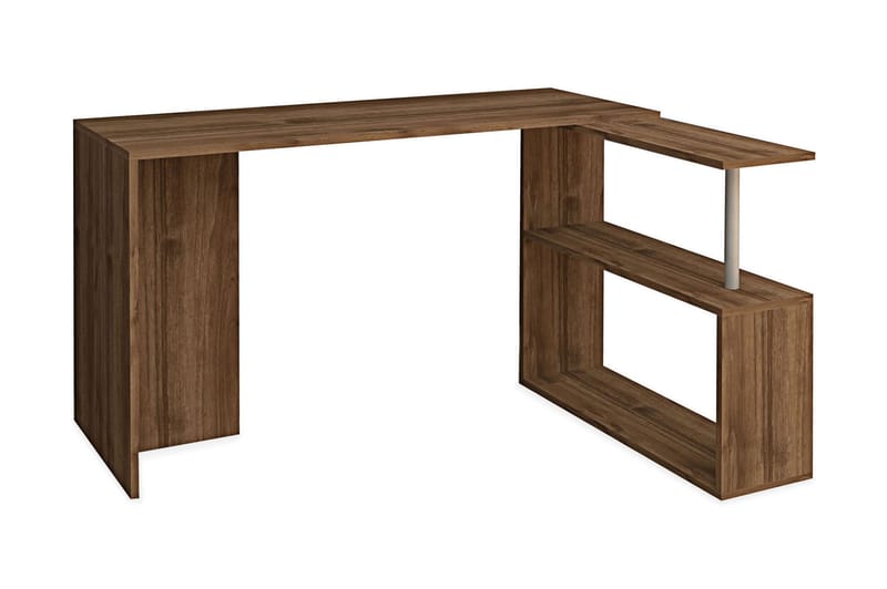 Mossboda Skrivbord 130 cm med Förvaring 2 Hyllor - Brun - Möbler - Bord & matgrupper - Kontorsbord - Skrivbord