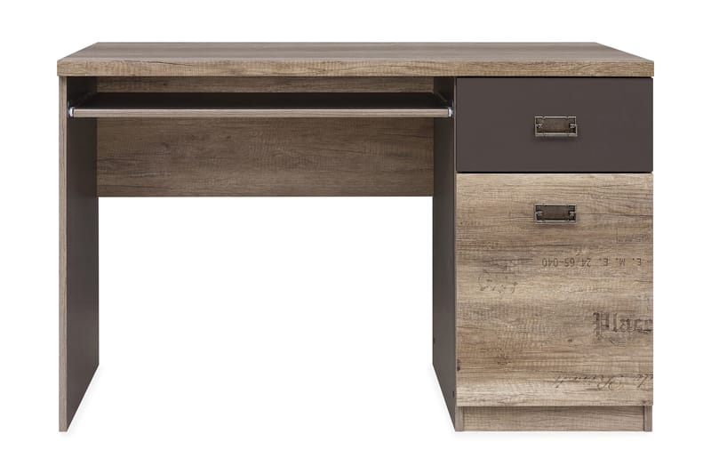 Movico Skrivbord 120 cm med Förvaring Låda + Skåp - Ekfärg/Grå - Möbler - Säng - Sängram & sängstomme