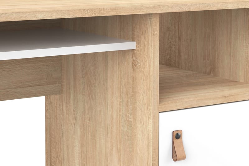 Mulliken Skrivbord 115 cm med Förvaring 2 Hyllor + Skåp - Brun/Vit - Möbler - Bord & matgrupper - Kontorsbord - Skrivbord