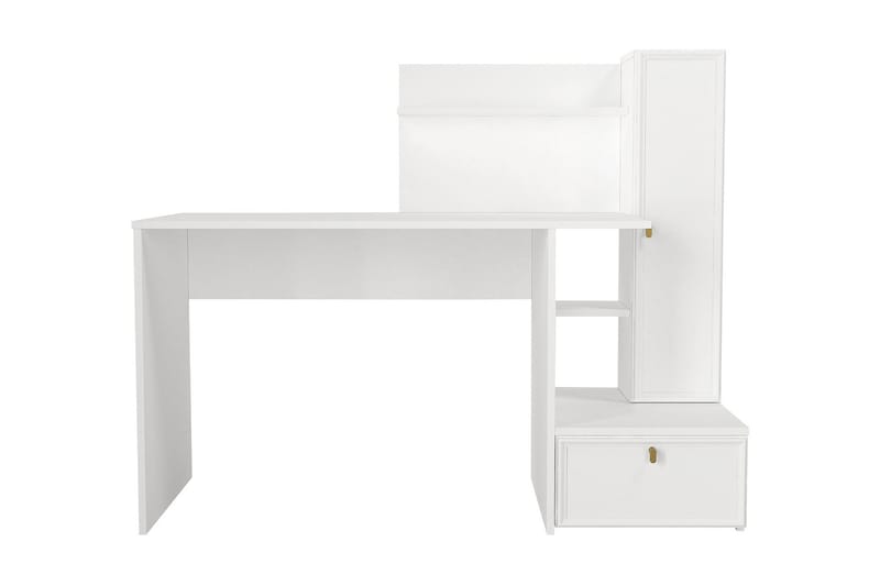 Myliem Skrivbord 143 cm med Förvaring Hyllor + Skåp - Vit - Möbler - Bord & matgrupper - Kontorsbord - Skrivbord