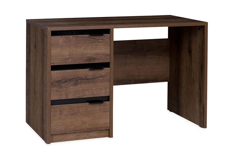 Najera Skrivbord 120 cm med Förvaring 3 Lådor - Brun/Svart - Möbler - Bord & matgrupper - Kontorsbord - Skrivbord