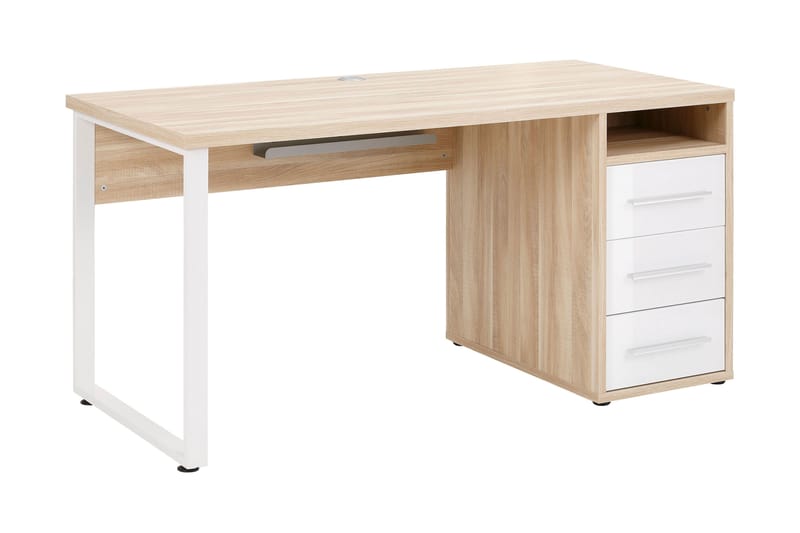 Neviges Skrivbord 150 cm med Förvaring 3 Lådor + 3 Hyllor - Brun - Möbler - Bord & matgrupper - Kontorsbord - Skrivbord