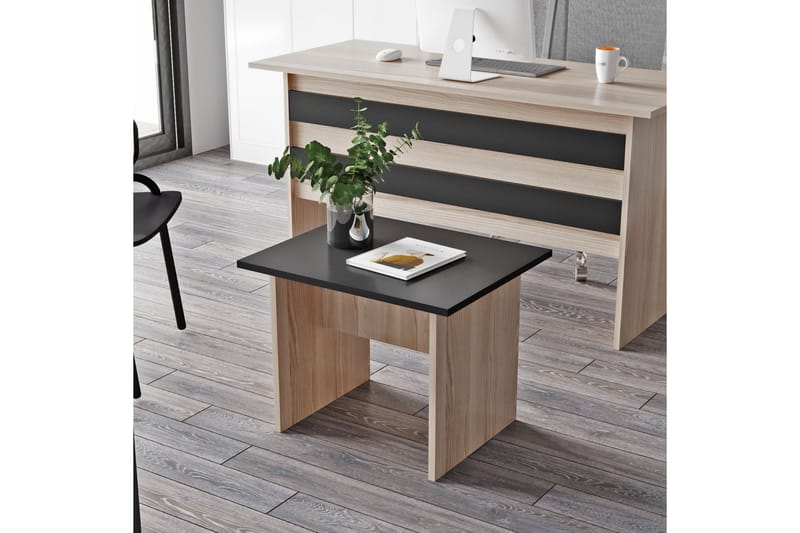 Okani Skrivbord 140 cm med Förvaring och Fotpall - Natur/Svart - Möbler - Bord & matgrupper - Kontorsbord - Skrivbord