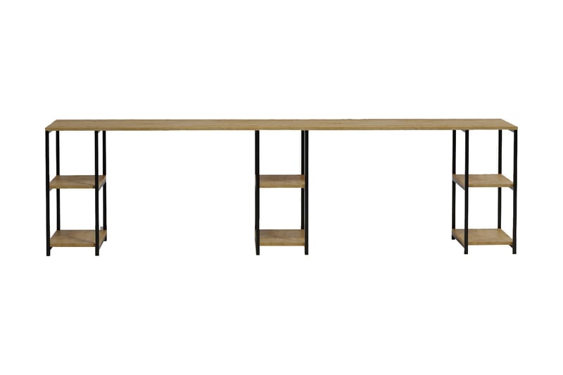 Orpierre Skrivbord 270 cm med Förvaring Hyllor - Natur/Svart - Möbler - Bord & matgrupper - Kontorsbord - Skrivbord