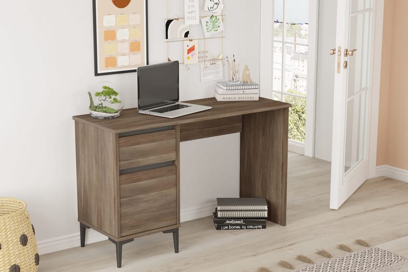 Ressaca Skrivbord 120x75x120 cm med förvaring - Brun - Möbler - Bord & matgrupper - Kontorsbord - Skrivbord