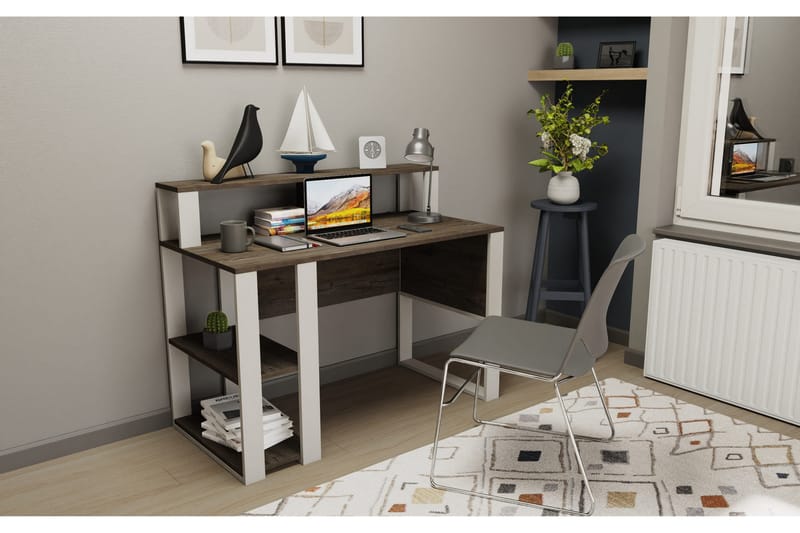 Ruelle Skrivbord 59,6x95,2x120 cm med förvaring - Mörkbrun - Möbler - Bord & matgrupper - Kontorsbord - Skrivbord