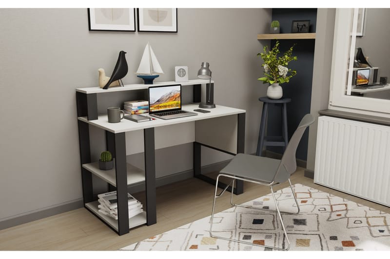 Ruelle Skrivbord 59,6x95,2x120 cm med förvaring - Vit - Möbler - Bord & matgrupper - Kontorsbord - Skrivbord