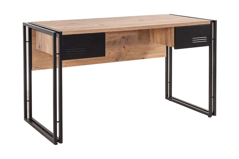 Sapphira Skrivbord 139 cm med Förvaring 2 Lådor - Trä/Svart - Möbler - Bord & matgrupper - Kontorsbord - Skrivbord