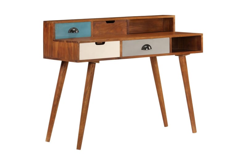 Skrivbord 110x50x90 cm massivt akaciaträ - Flerfärgad - Möbler - Bord & matgrupper - Kontorsbord - Skrivbord