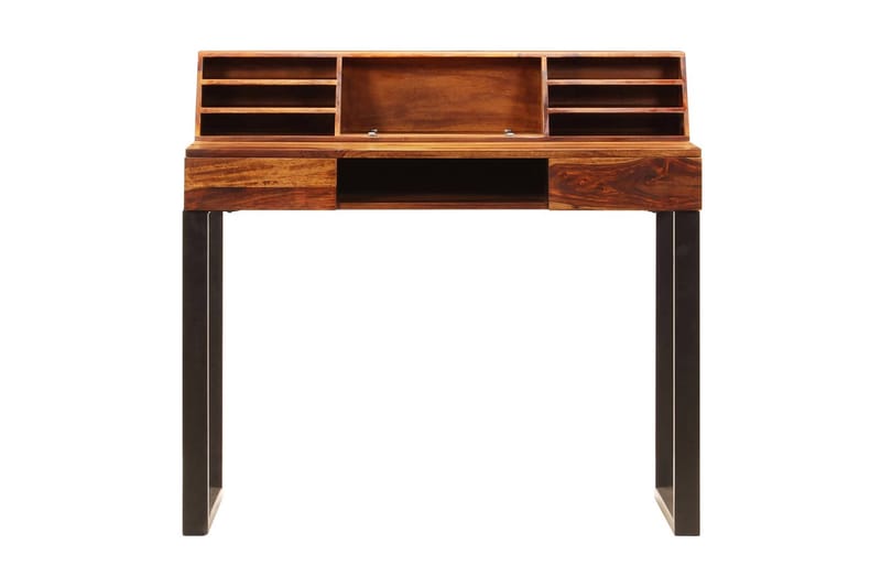 Skrivbord 110x50x94 cm massivt sheshamträ och stål - Brun - Möbler - Bord & matgrupper - Kontorsbord - Skrivbord