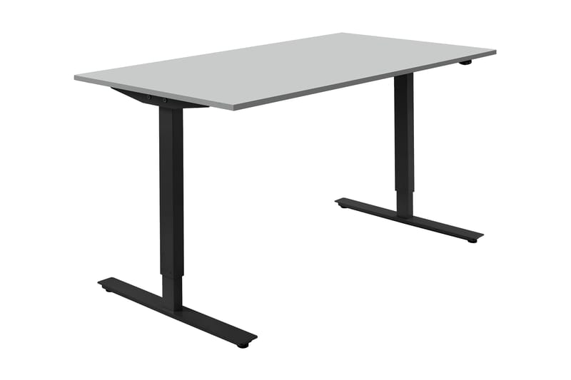 Skrivbord 160x80 cm Höj- och Sänkbart Ergonomiskt Ljusgrå/Sv