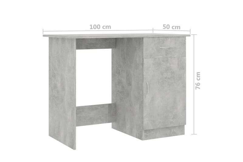 Skrivbord betonggrå 100x50x76 cm spånskiva - Grå - Möbler - Bord & matgrupper - Kontorsbord - Skrivbord