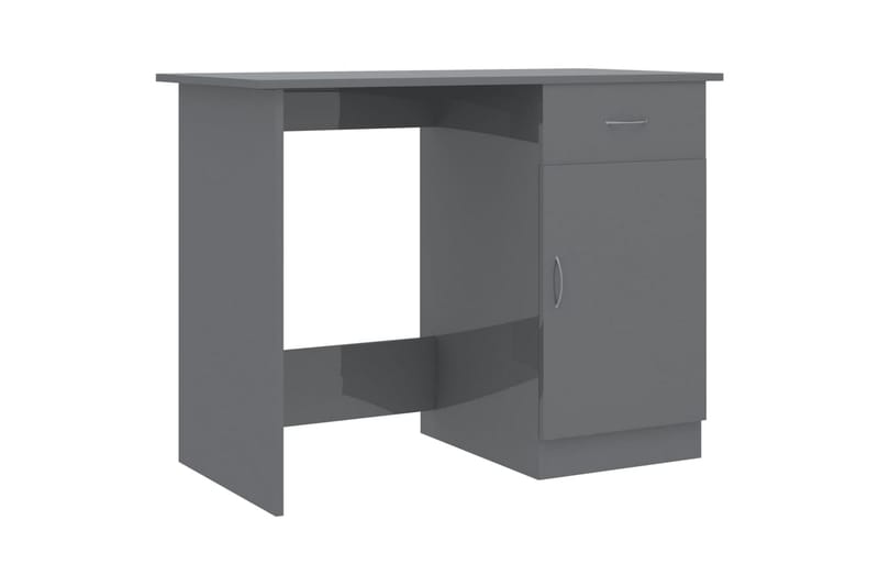 Skrivbord grå högglans 100x50x76 cm spånskiva - Grå - Möbler - Bord & matgrupper - Kontorsbord - Skrivbord