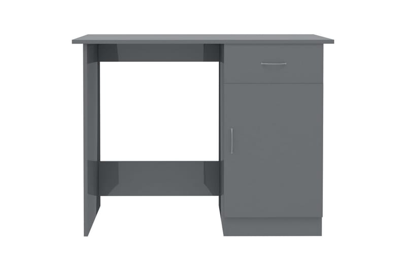 Skrivbord grå högglans 100x50x76 cm spånskiva
