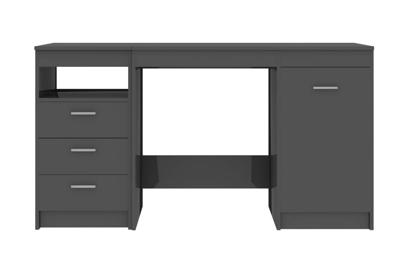 Skrivbord grå högglans 140x50x76 cm spånskiva - Grå - Möbler - Bord & matgrupper - Kontorsbord - Skrivbord
