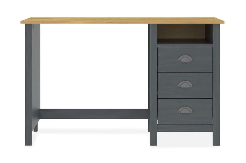 Skrivbord Hill Range med 3 lådor 120x50x74 cm massiv furu - Grå - Möbler - Bord & matgrupper - Kontorsbord - Skrivbord