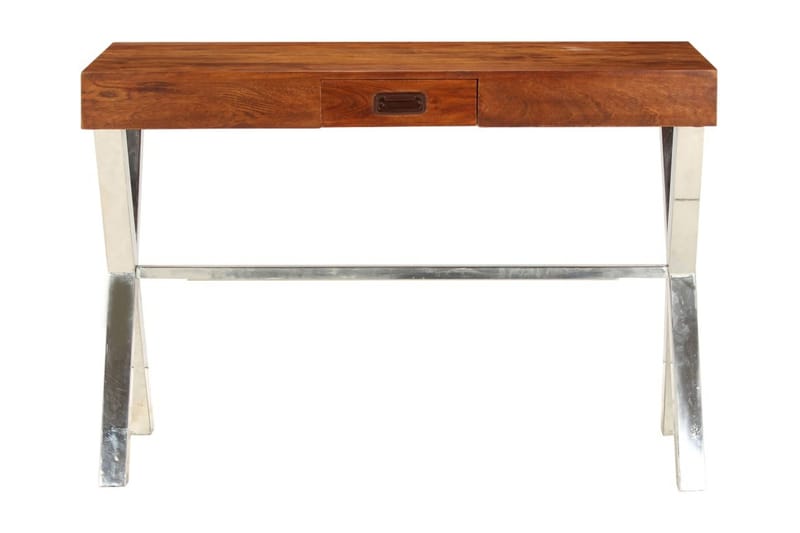 Skrivbord massivt akaciaträ med sheshamfinish 110x50x76 cm - Brun - Möbler - Bord & matgrupper - Kontorsbord - Skrivbord