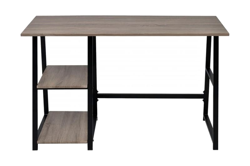 Skrivbord med 2 hyllor grå/ek - Grå - Möbler - Bord & matgrupper - Kontorsbord - Skrivbord
