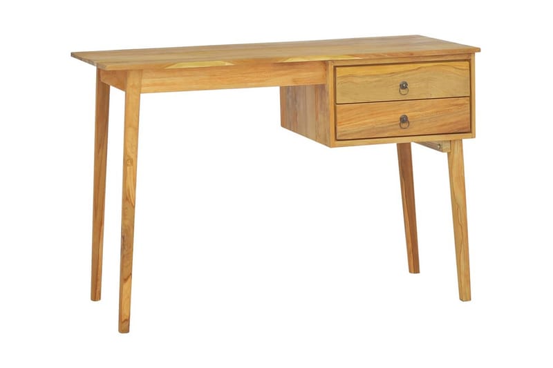 Skrivbord med 2 lådor 110x52x75 cm massivt teak - Brun - Möbler - Bord & matgrupper - Kontorsbord - Skrivbord