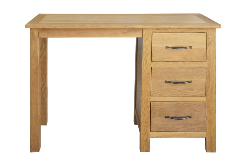 Skrivbord med 3 lådor 106x40x75 cm massiv ek - Brun - Möbler - Bord & matgrupper - Kontorsbord - Skrivbord