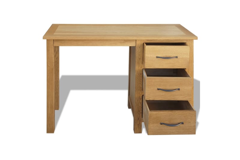 Skrivbord med 3 lådor 106x40x75 cm massiv ek - Brun - Möbler - Bord & matgrupper - Kontorsbord - Skrivbord